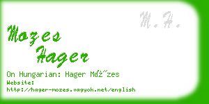 mozes hager business card